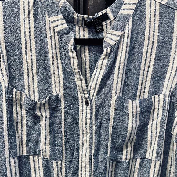 White & Blue Stripe Romper | Kelly Renee XXL - Picture 3 of 6